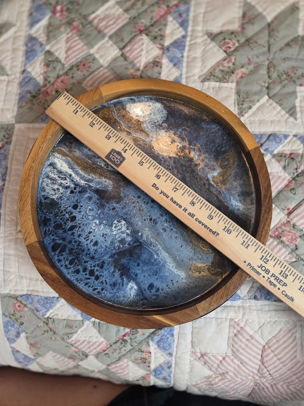 Handmade Resin and Wood Decorative Lazy Susan